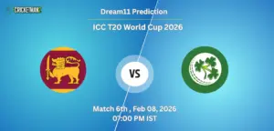 SL VS IRE Match 6, Dream11 Team Prediction, ICC T20 World Cup 2026: Fantasy Cricket Tips, Captain & Vice-Captain Choices, Playing XI & Live Updates 