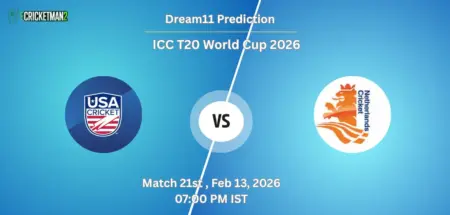 USA VS NED Match 21, Dream11 Team Prediction, ICC T20 World Cup 2026: Fantasy Cricket Tips, Captain & Vice-Captain Choices, Playing XI & Live Updates 