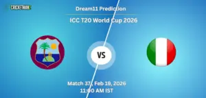 WI VS ITA Match 37, Dream11 Team Prediction, ICC T20 World Cup 2026: Fantasy Cricket Tips, Captain & Vice-Captain Choices, Playing XI & Live Updates 