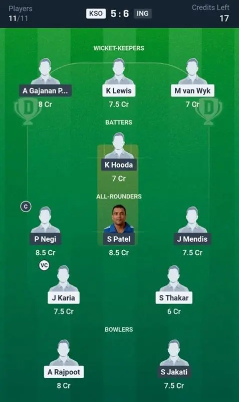 KSO VS ING Dream11 Prediction Grand League Team