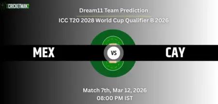 MEX VS CAY Match 7 Dream11 Team Prediction, ICC T20 2028 World Cup Americas Sub Regional Qualifier B 2026: Fantasy Cricket Tips, Captain & Vice-Captain Choices, Playing XI & Live Updates 