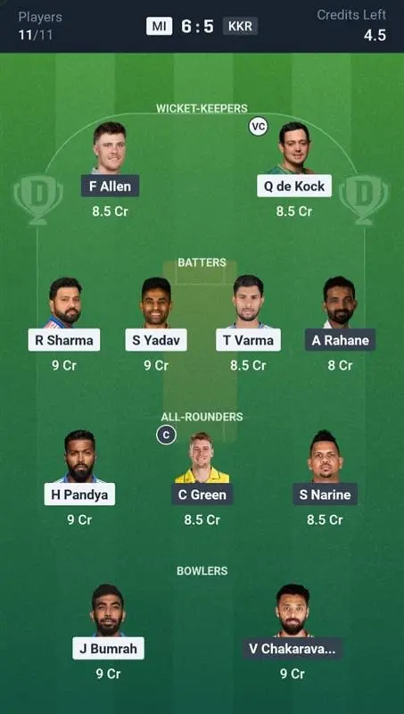 MI VS KKR Small League Team 