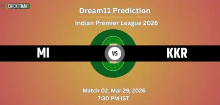MI vs KKR Match 2 Dream11 Team Prediction, Indian Premier League 2026