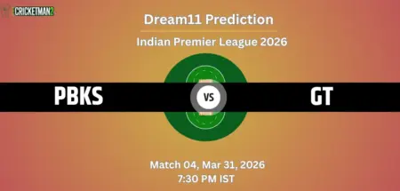PBKS VS GT Match 4 Dream11 Team Prediction, Indian Premier League 2026: Fantasy Cricket Tips, Captain & Vice-Captain Choices, Playing XI & Live Updates 