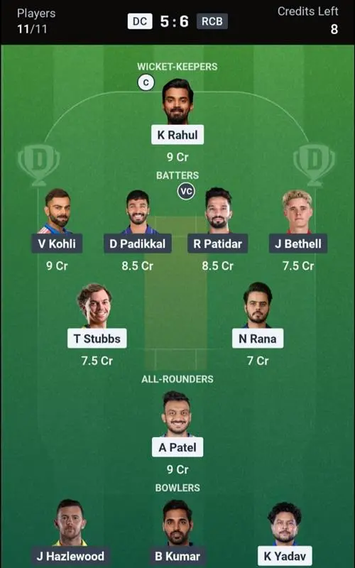 DC VS RCB Small League Team 