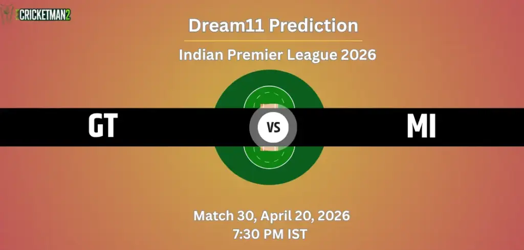 GT vs MI Dream11 Prediction Today Match 30 – IPL 2026