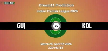 GUJ vs KOL Dream11 Prediction Today Match 25, Player Stats, Playing XI, Captain & Vice-Captain Choices – IPL 2026