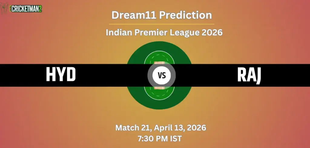 HYD vs RAJ Dream11 Prediction Today Match 21, Player Stats, Playing XI, Captain & Vice-Captain Choices – IPL 2026