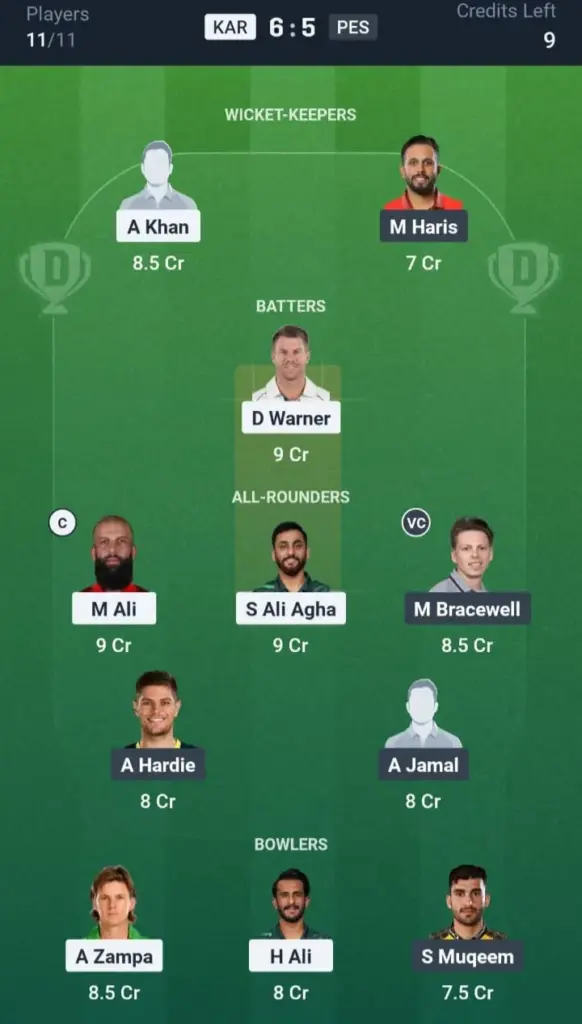 KAR VS PES Grand League Team