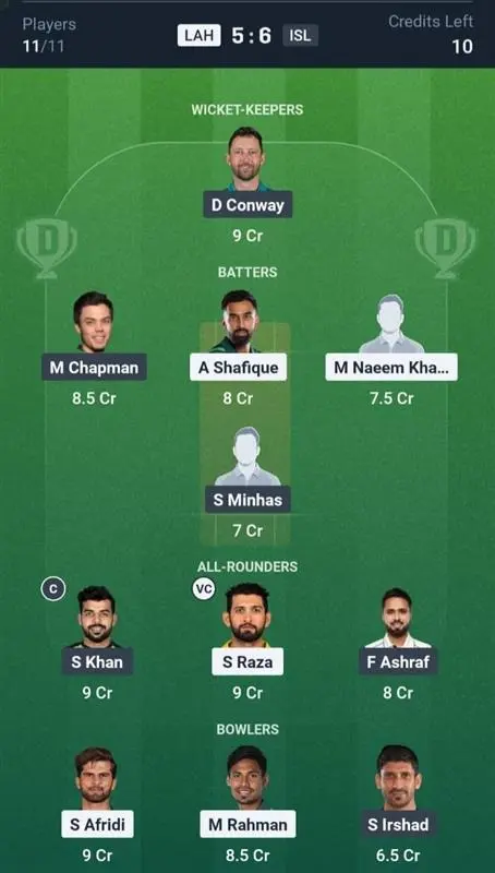 LAH VS ISL Grand League Team