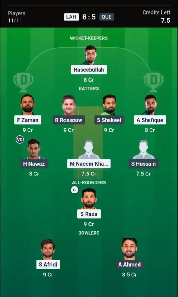 LAH VS QUE Grand League Team 