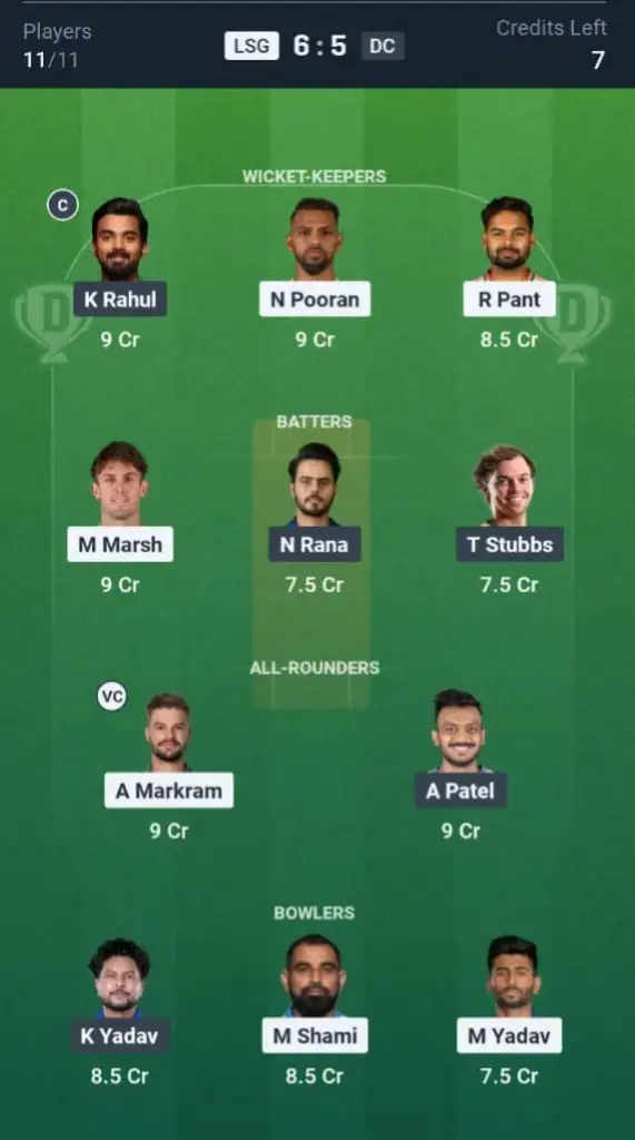 LSG VS DC Small League Team   