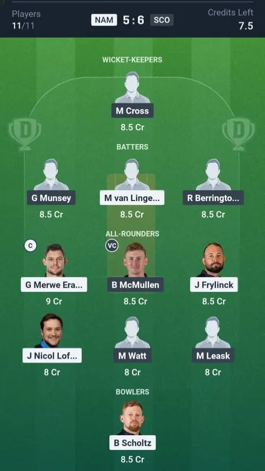 NAM VS SCO Grand League Team 