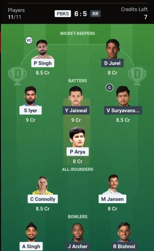 PBKS VS RR Small League Team 