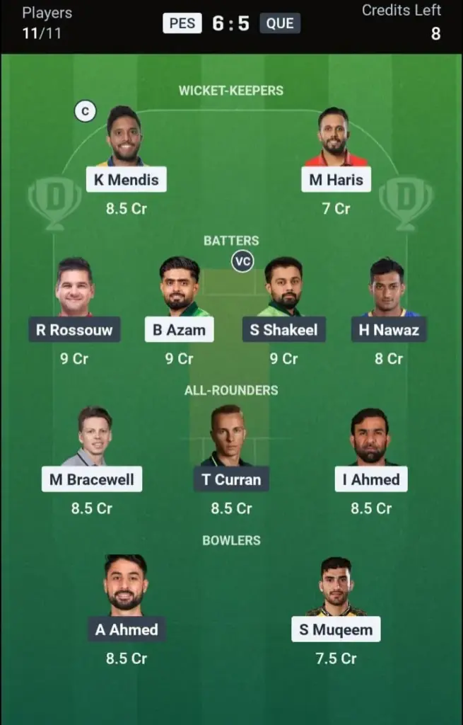 PES VS QUE Grand League Team