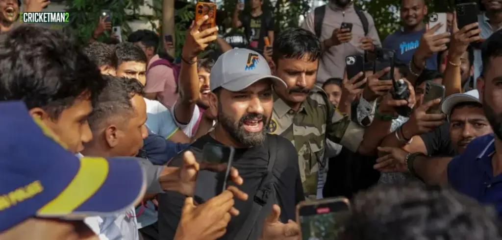 Rohit Sharma Mobbed by Fans Outside Delhi Hotel Before MI vs DC IPL 2026 Match