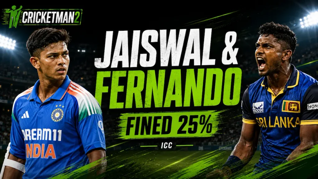 Yashasvi Jaiswal and Asitha Fernando Fined 25% by ICC After Colombo Test Clash